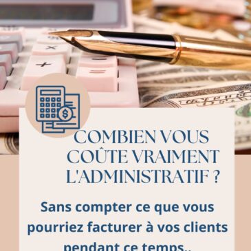 Combien vous coûte vraiment l'administratif - calculatrice rose et stylo doré sur bureau avec billets - artisans et commerçants débordés - aide administrative Ty Paperasse Quimperlé - coût temps paperasse