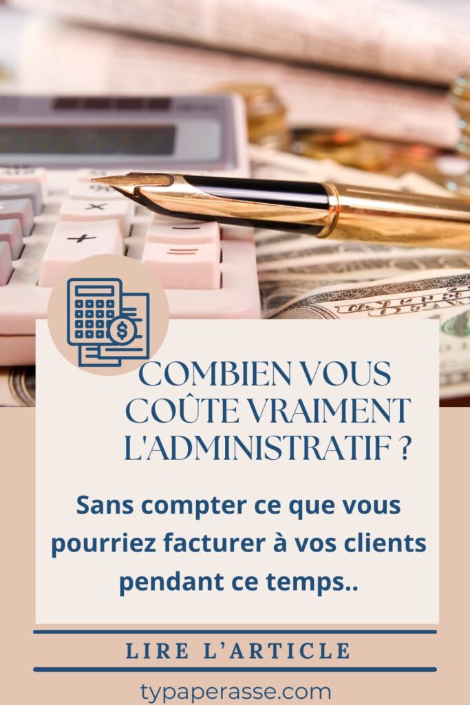 Combien vous coûte vraiment l'administratif - calculatrice rose et stylo doré sur bureau avec billets - artisans et commerçants débordés - aide administrative Ty Paperasse Quimperlé - coût temps paperasse